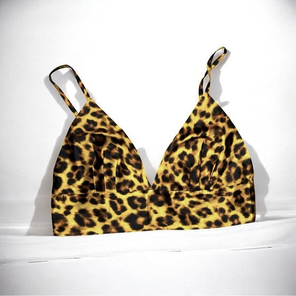 🌻NEW w/tags Sandro Cannes Leopard Cropped Bralette Top | FR Size 4 / US Size 10 - Picture 9 of 15